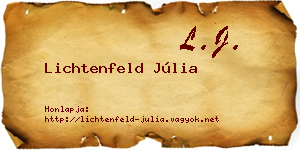 Lichtenfeld Júlia névjegykártya